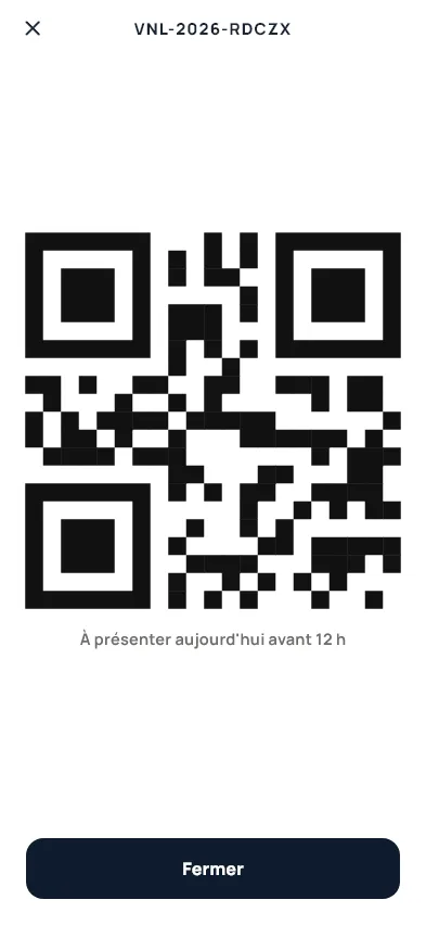 Le ticket de change sous forme de QR code, à présenter au guichet.